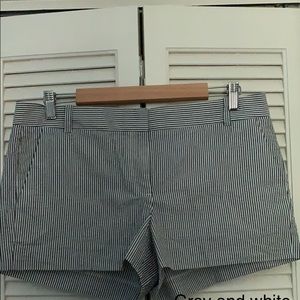 Gray and White striped shorts